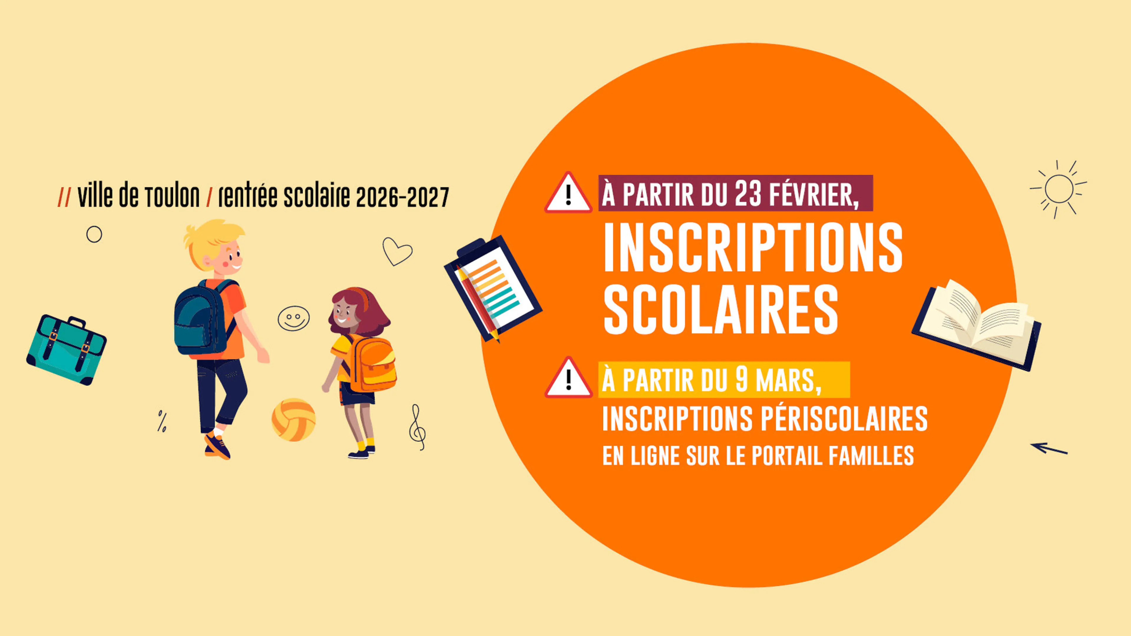 Inscriptions scolaires et périscolaires à Toulon