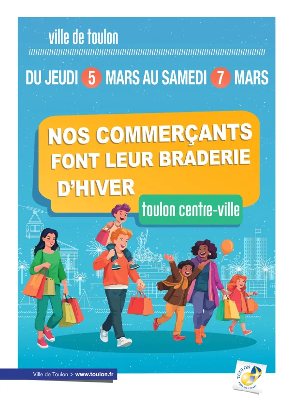 affiche annonçant la 4e braderie d'hiver du centre-ville