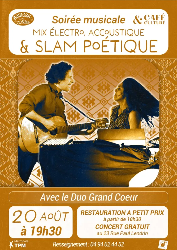 Soirée musicale Mix électro, acoustique et Slam Poétique  - Les Soirées du Petit Cours 2026_Toulon