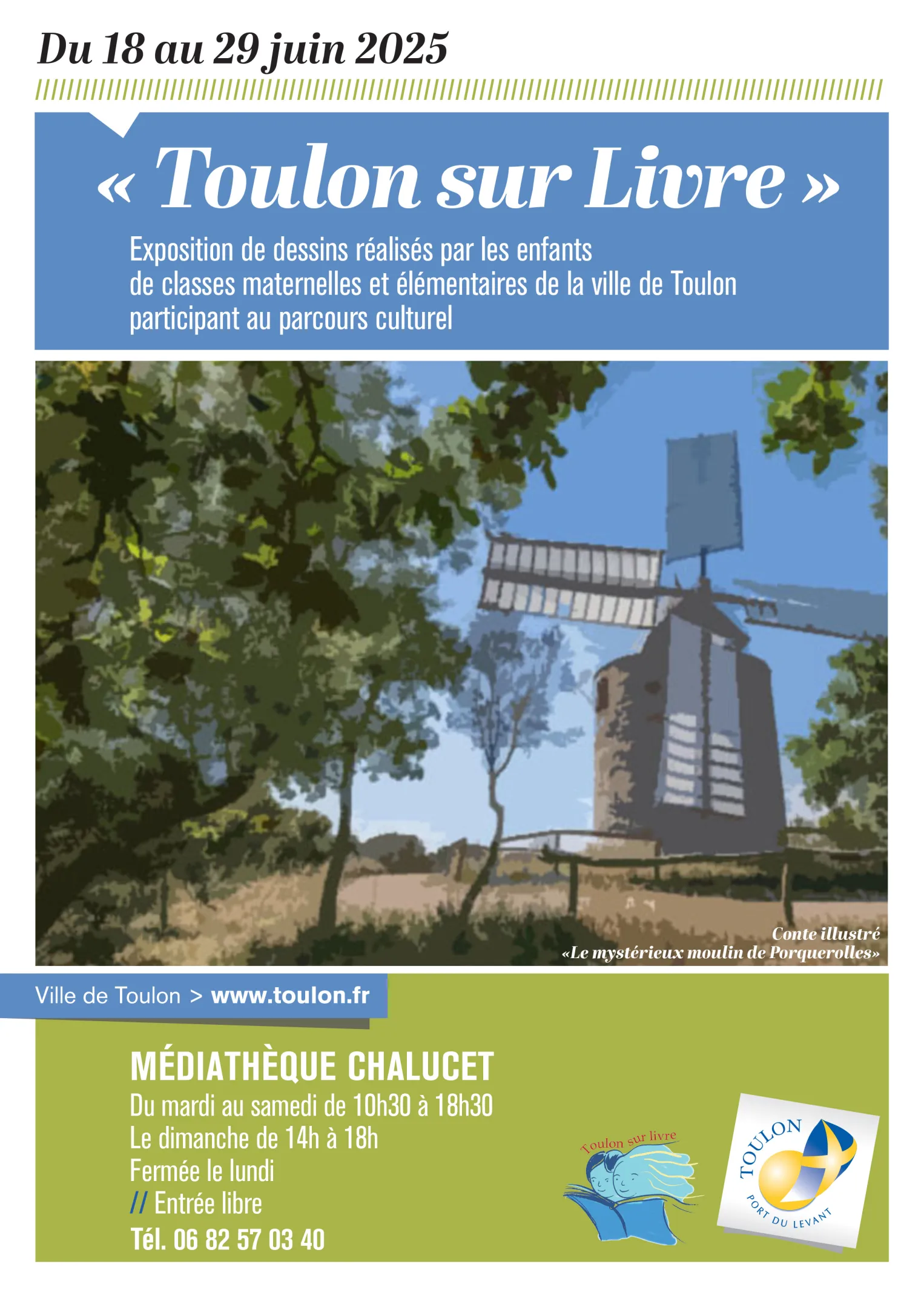 Affiche annonçant l'exposition Toulon sur Livre