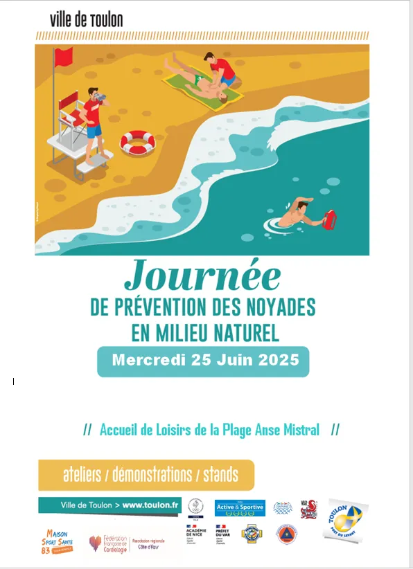 Affiche annonçant la journée de prévention des noyades en milieu naturel