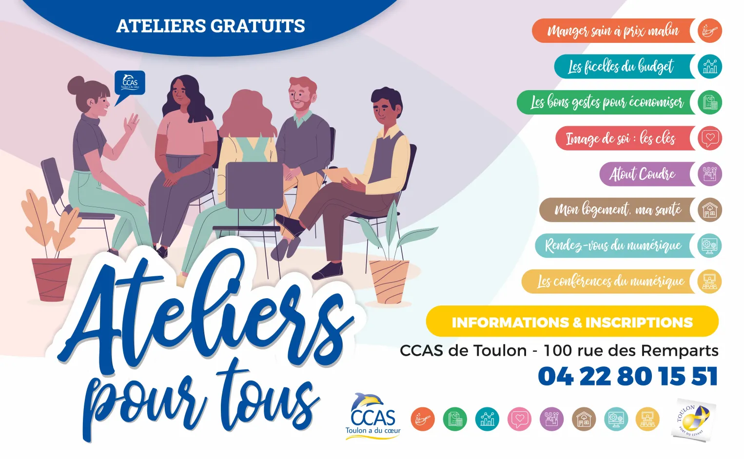 illustration d'un groupe de personnes assises autour d'une table