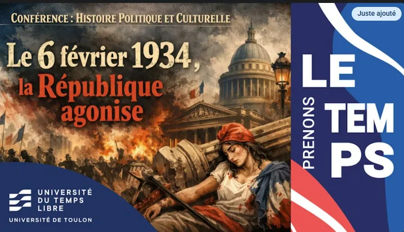 Affiche de promotion de la conférence de l'université du temps libre