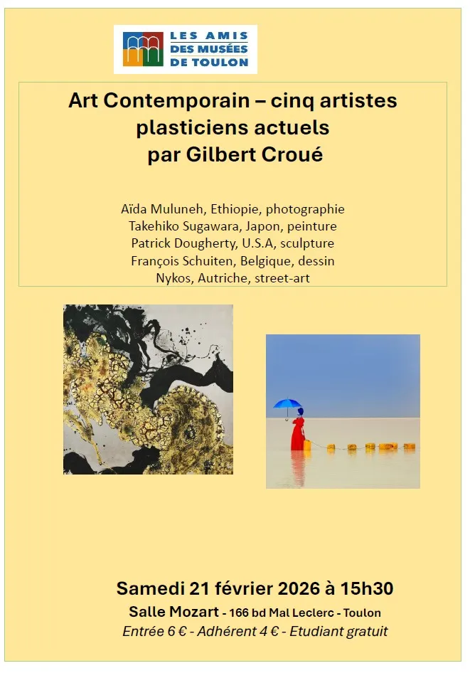 Affiche annonçant la conférence sur l'art contemporain