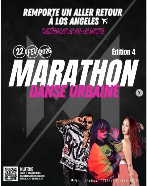 Affiche annonçant le marathon de danses urbaines