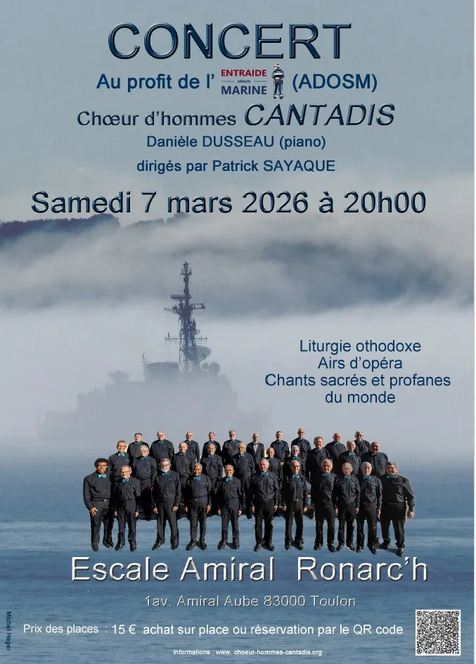 Affiche annonçant le concert du chœur d'hommes Cantadis