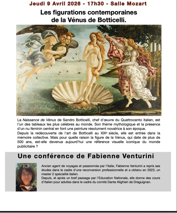 "La naissance de Vénus" de Sandro Botticelli