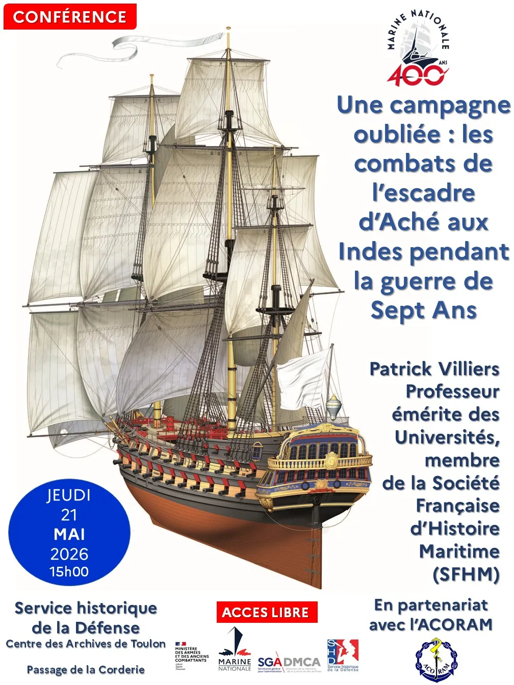 Conférence dans le cadre des 400 ans de la Marine nationale