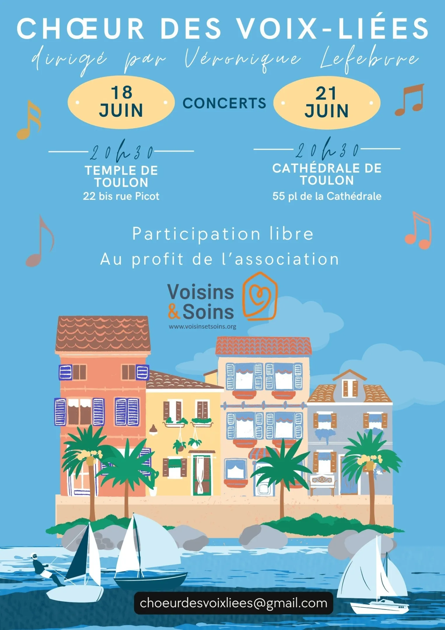 Le Chœur des Voix-Liées vous donnent rendez-vous pour deux concerts caritatifs
