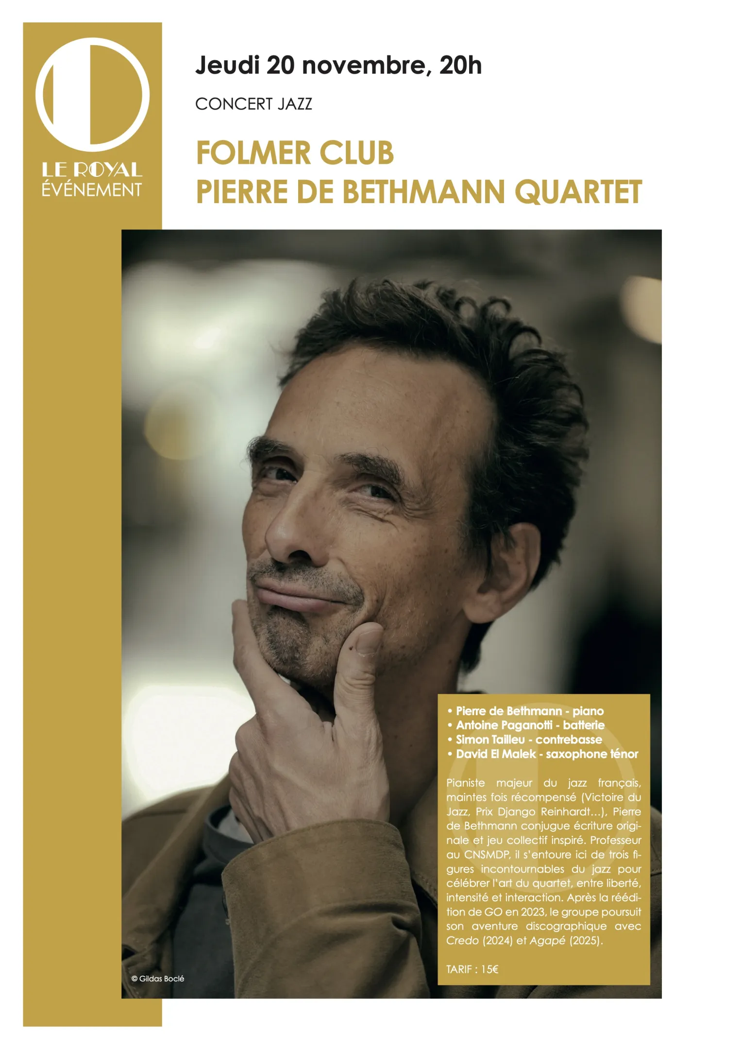 Concert - Folmer Club "Pierre de Bethmann Quartet "_Toulon