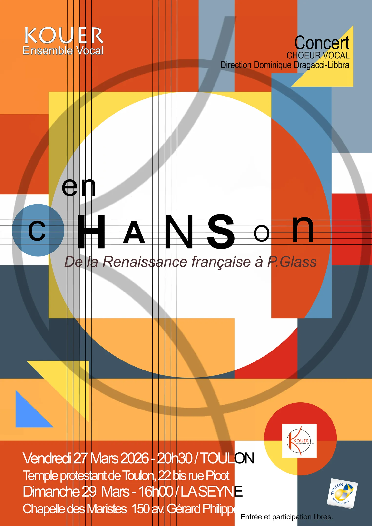 Concert - Kouer "En chanson, de la Renaissance française à P.Glass"_Toulon
