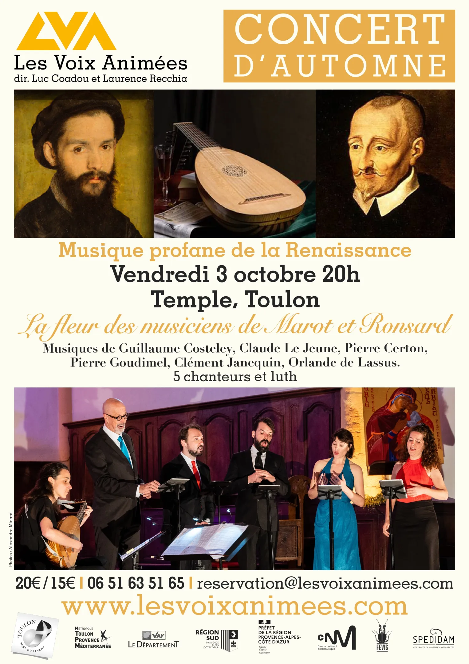 Concert - Les Voix Animées "La fleur des musiciens de Marot et Ronsard"_Toulon