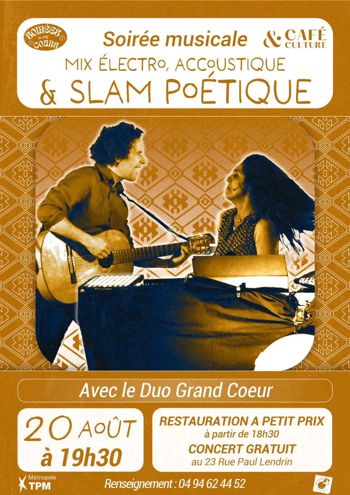 Soirée musicale Mix électro, acoustique et Slam Poétique  - Les Soirées du Petit Cours 2026_Toulon