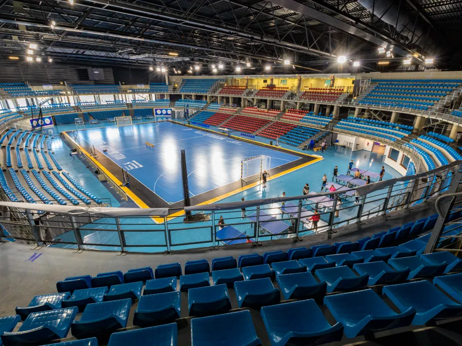 Complexe sportif vu de l'intérieur